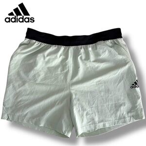 Adidas Axis Woven 6” Comfort Training Gym Shorts Linen Green Mens Size L
